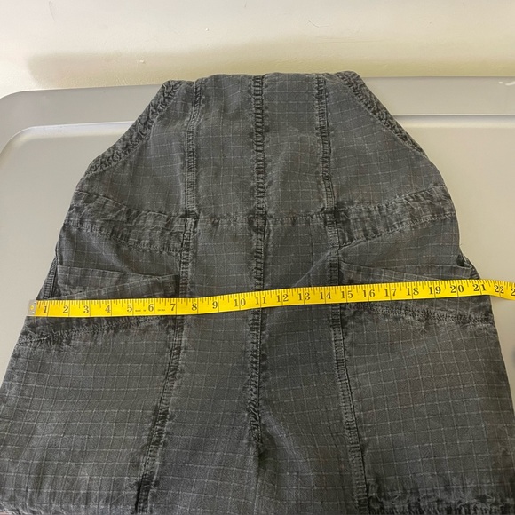 Free People Women’s Savannah Overalls Jumpsuit Wide Leg Flare Black Textured M - Picture 13 of 15